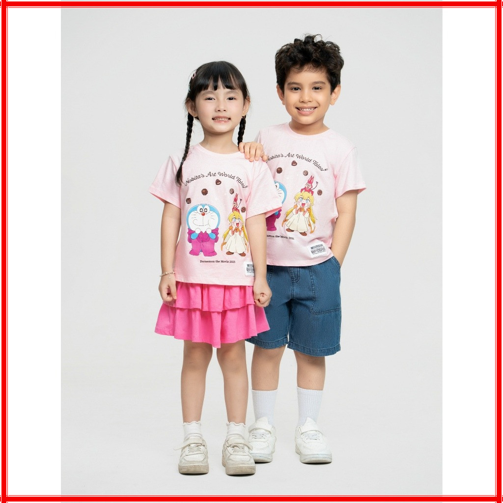 Áo phông  CANIFA 3TS25S010 unisex trẻ em in hình Doraemon CANIFA
