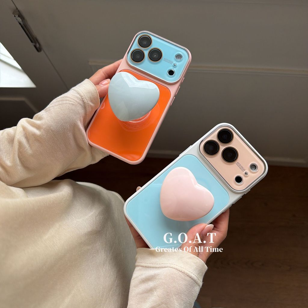 G.O.A.T Vỏ khung hình trái tim chặn màu Tương thích cho iPhone 17 pro max iPhone 17 16 15 pro iPhone