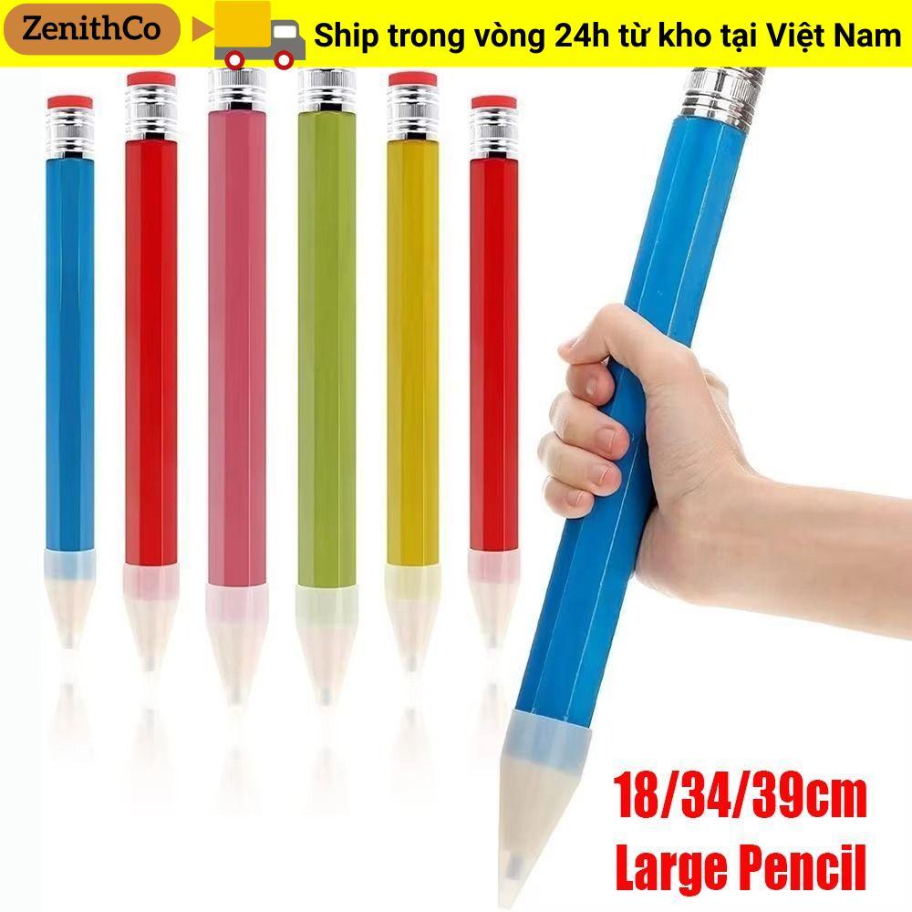 Bút Chì Khổng Lồ ZENIHCO, Có Tẩy Bút Chì Lớn 18 / 34 / 39CM, Đồ Chơi Mới Lạ Bằng Gỗ Chất Lượng Cao H
