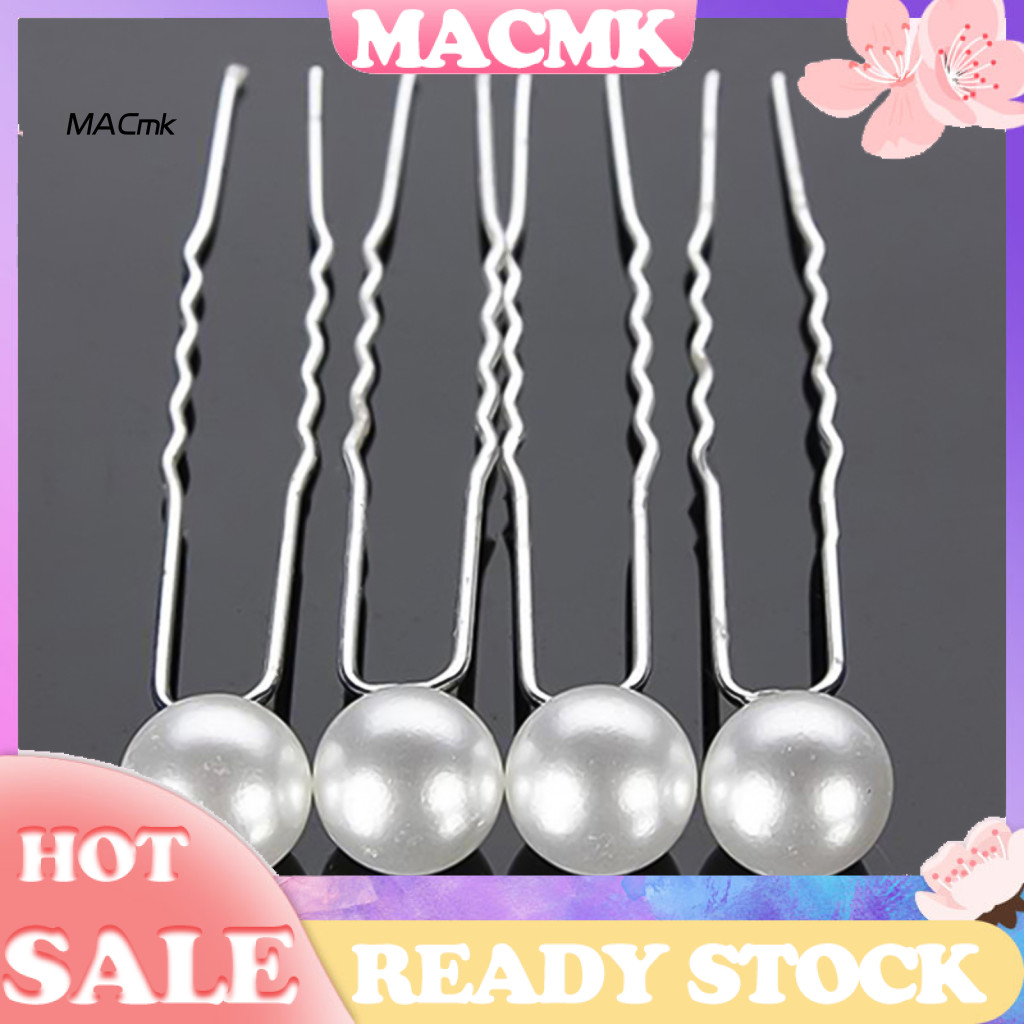 < COD > 20 Cái Kẹp Tóc Tiệc Cưới Cô Dâu Kẹp Tóc Barrette Trắng Ngọc Trai Giả Kẹp Tóc