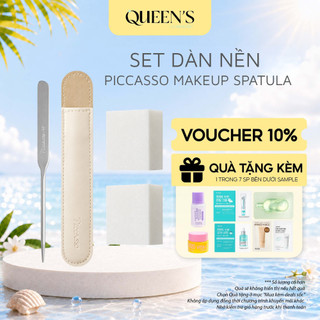 Set Thanh Dàn Nền PICCASSO Kèm Mút Tán Nền Mỏng Mịn Không Mốc Nền - Queen's Cosmetics