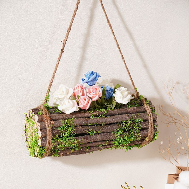 TQ~No-drill wall-mounted flower basket hanging basket wall decoration pendant for bedroom, living ro