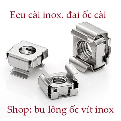 Ecu cài inox 304 M4 - M10, đai ốc cài inox combo 10 cái