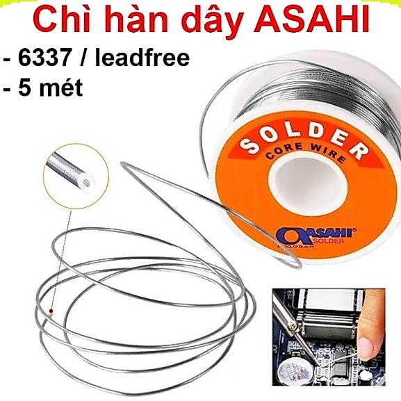 [Ưu đãi] (5 mét) Chì hàn dây Asahi 6337 / Leadfree