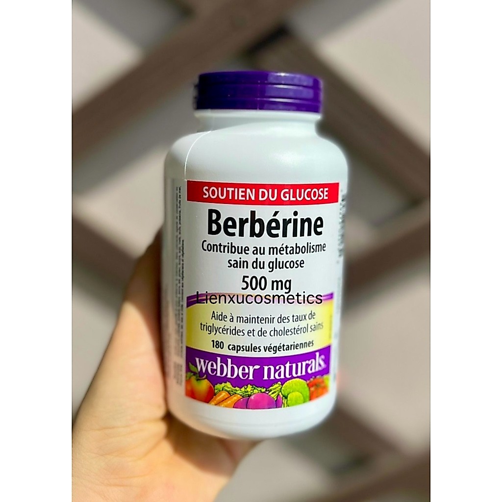 Sức khỏe tim mạch và tiểu đường Webber Naturals Berberine 500mg, hộp 180 viên