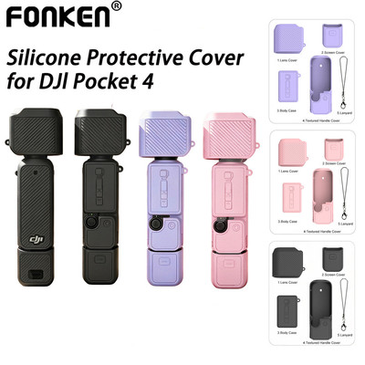 Fonken Ốp bảo vệ bằng silicon chống trầy xước cho thân máy DJI OSMO Pocket 4