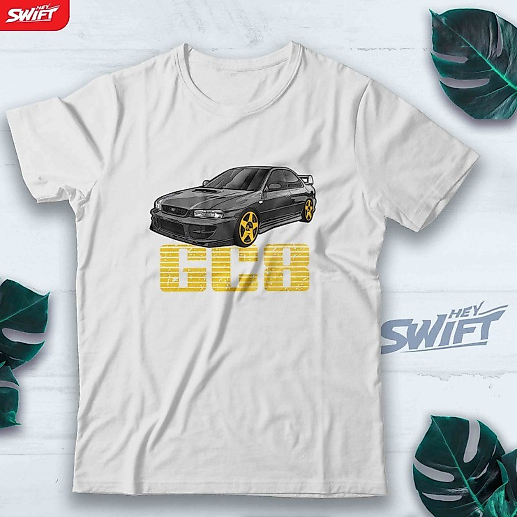 SUBARU WRX GC8 JDM Xe Văn Hóa Tee Miami Phong Cách In Cotton Nam 200GSM Oversize Tay Ngắn