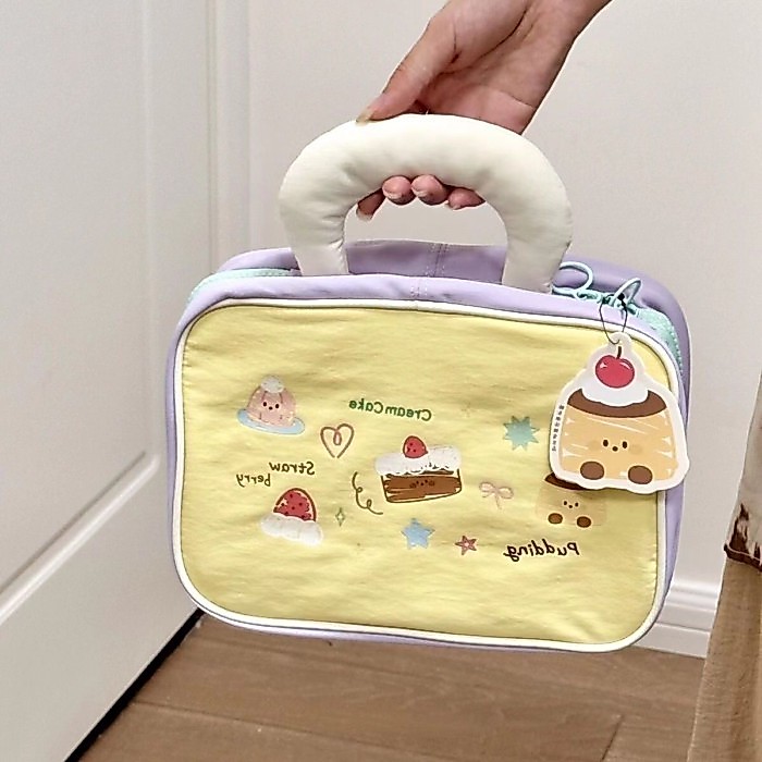 Sweet Dopamine Cosmetic Bag Girl Cake Portable Large Capacity Cosmetic Bag Travel Storage Bag