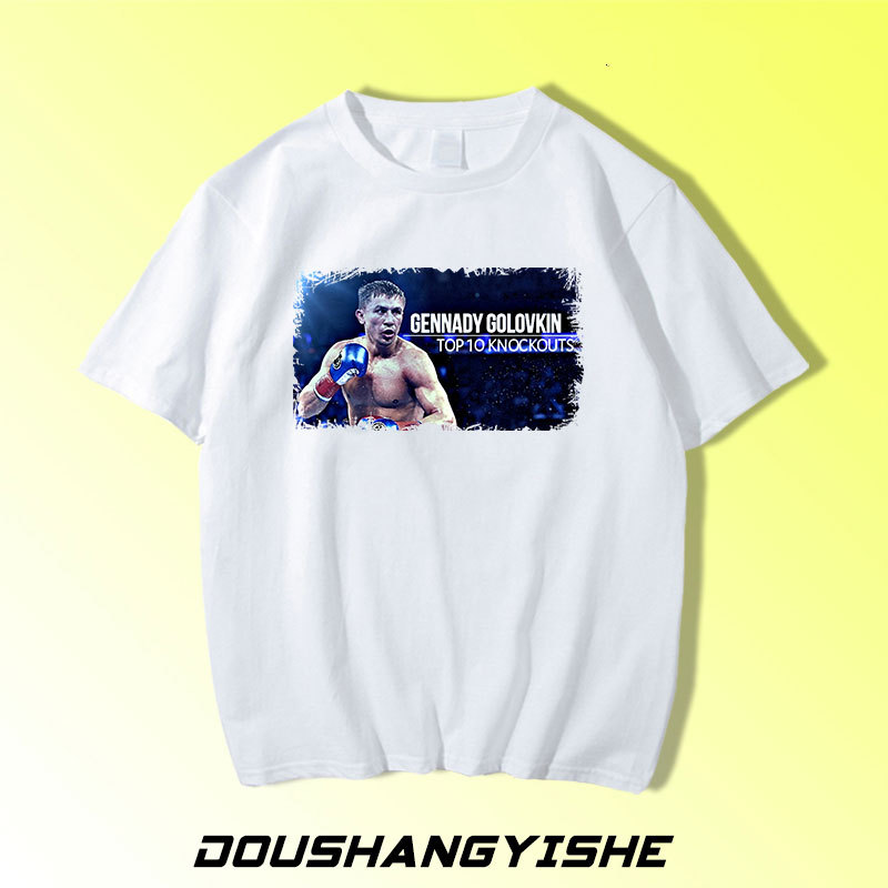 Hộp Boxer GGG GGG GOLOVKIN GOLOVKIN In Hình Cổ Tròn Ngắn Tay Áo Thun Boxer Fan Top Quần Áo Phù Hợp V
