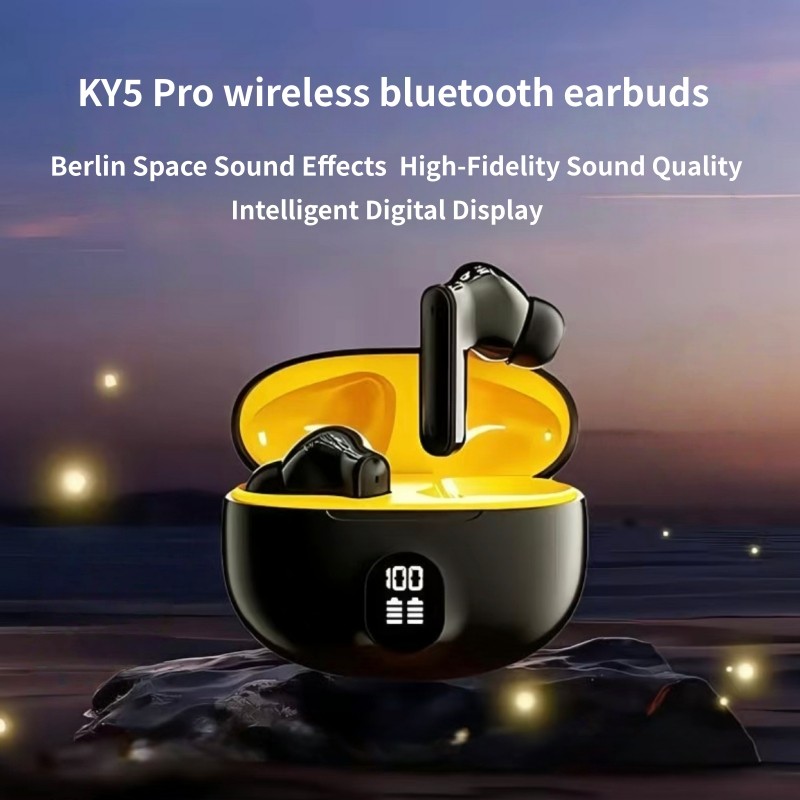 KY5 Pro: Tai nghe nhét tai Bluetooth không dây cảm ứng thông minh và màn hình LED