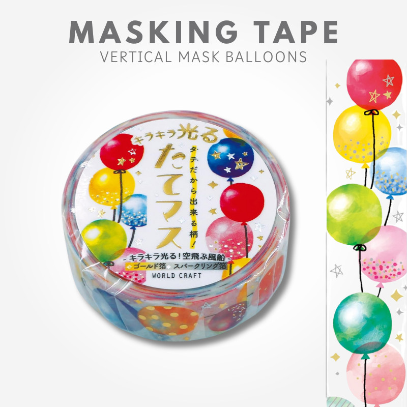 World Craft Masking Tape Glittering Vertical Mask Balloons TMKR15-004