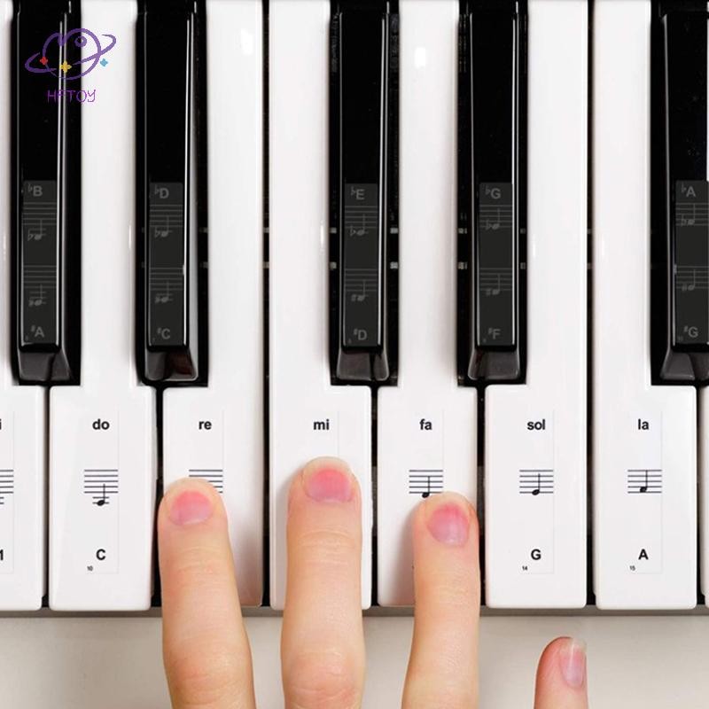 HFTOY 54 / 61 / 88 Phím Đàn Piano Dán Trong Suốt Bàn Phím Đàn Piano PVC Miếng Dán Đàn Piano Stave ~