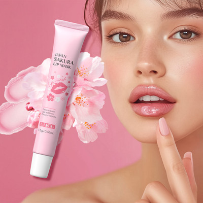 Mặt nạ môi LAIKOU Japan Sakura 15g - Điều trị môi qua đêm để dưỡng ẩm sâu, môi mềm & đầy đặn