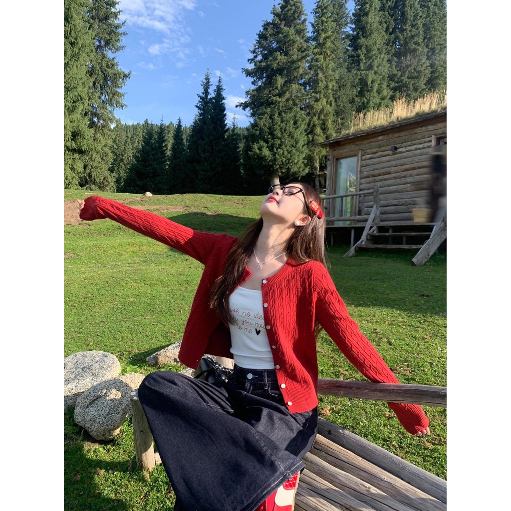 YAYUAN Khăn cardigan nữ dệt kim phong cách mới thời trang