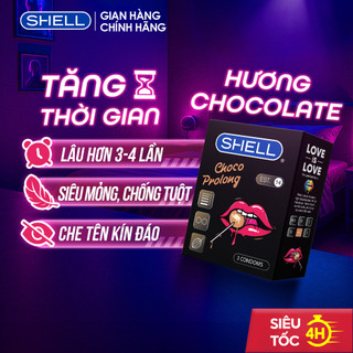 Bao cao su Shell Choco Prolong hương chocolate hộp 3 cái | SHELL CHÍNH HÃNG