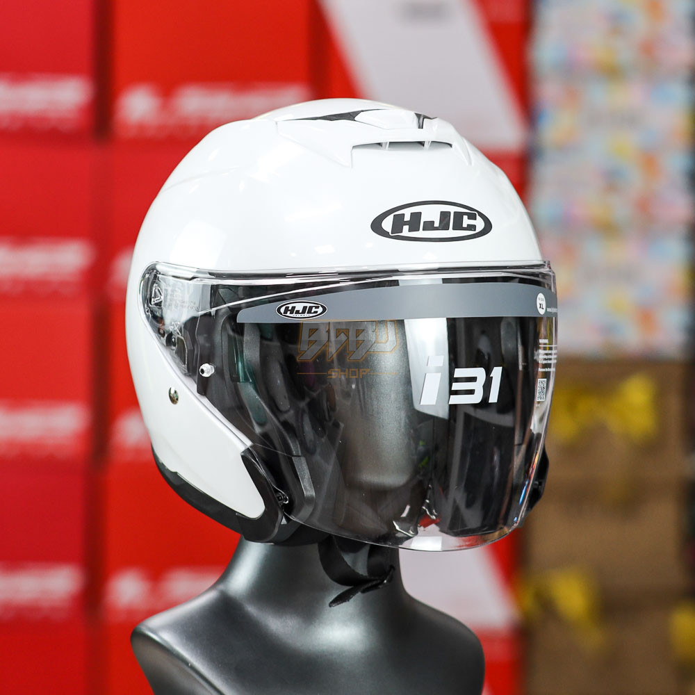 Mũ 3/4 2 Kính HJC I31 Trắng Bóng Chuẩn ECE 2206
