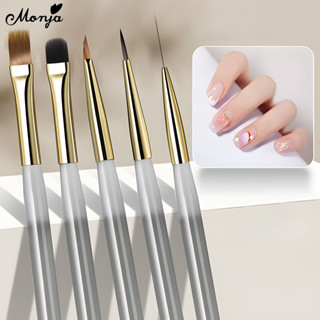  Monja 2   3   5 Cái   bộ Móng Tay Nghệ Thuật Bàn Chải Móng Tay Nghệ Thuật Lót Bàn Chải Tranh Hình Tam Giác Cánh Hoa Bàn Chải Móng Tay Vẽ Bàn Chải Chuyển Màu UV Gel DIY Dụng Cụ Làm Móng Tay 