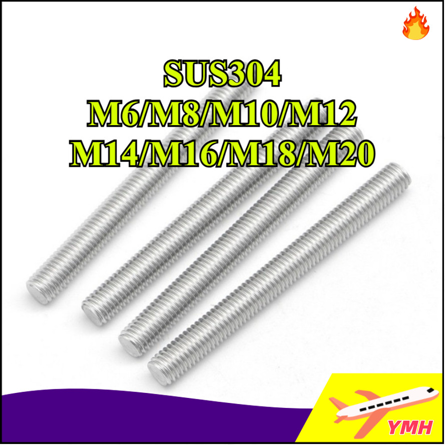 [Giao hàng nhanh chóng] Bulong 2 đầu ren, Guzong Inox 304 M6-M20 [YMH-CB-1]