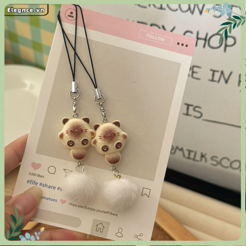 【Elevn】 móc khóa túi hoạt hình  đa năng Móc khóa điện thoại hình mèo Xiêm dễ thương | BigBuy360 - bigbuy360.vn