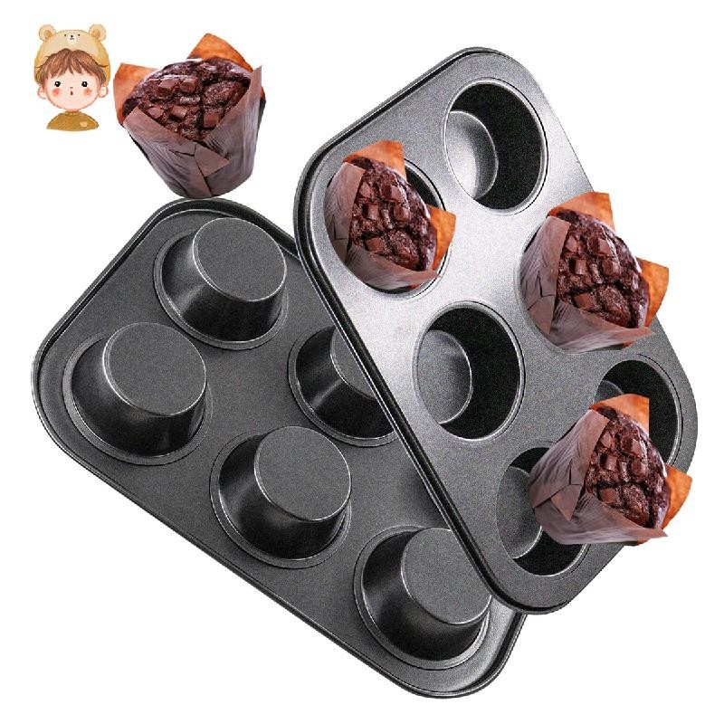 Chảo nướng bánh Muffin tròn, Chảo muffin bằng thép để nướng, Chảo bánh phô mai thiếc Cupcake, Chảo n