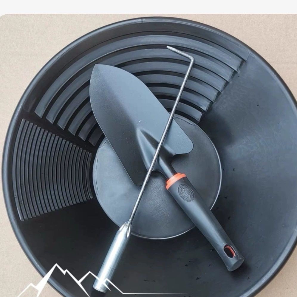 P23新款加厚38CM手摇淘金盘筛选矿石工具加厚加宽套装淘金盆P23 new thick 38CM hand gold