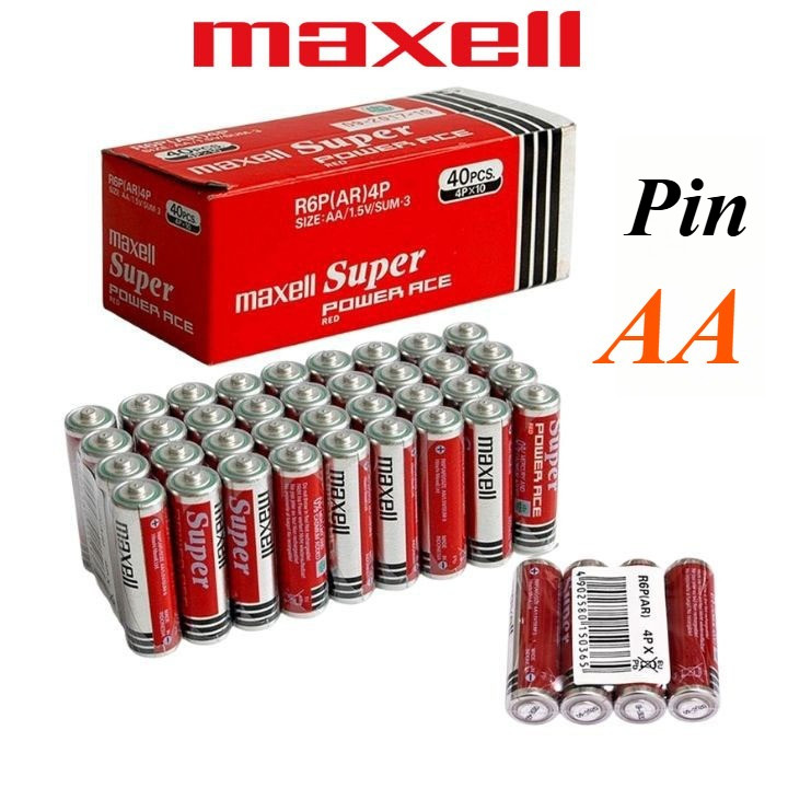 Hộp 40 Viên Pin Maxell AA (Pin Tiểu) Maxell Siêu Bền - CAM KẾT CHÍNH HÃNG