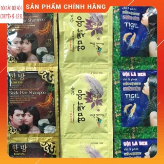  SỈ 50 GÓI GỘI ĐẦU  dầu gội Hàn QUốc  phủ bạc Bán Sỉ Dây Gội Đen Tóc 10 gói dobaohoso1 