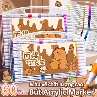  Set Bút Vẽ Acrylic Marker Nhiều Màu – Bút Lông Ngòi Cọ Brush Linh Hoạt Dùng Cho DIY & Nghệ Thuật 