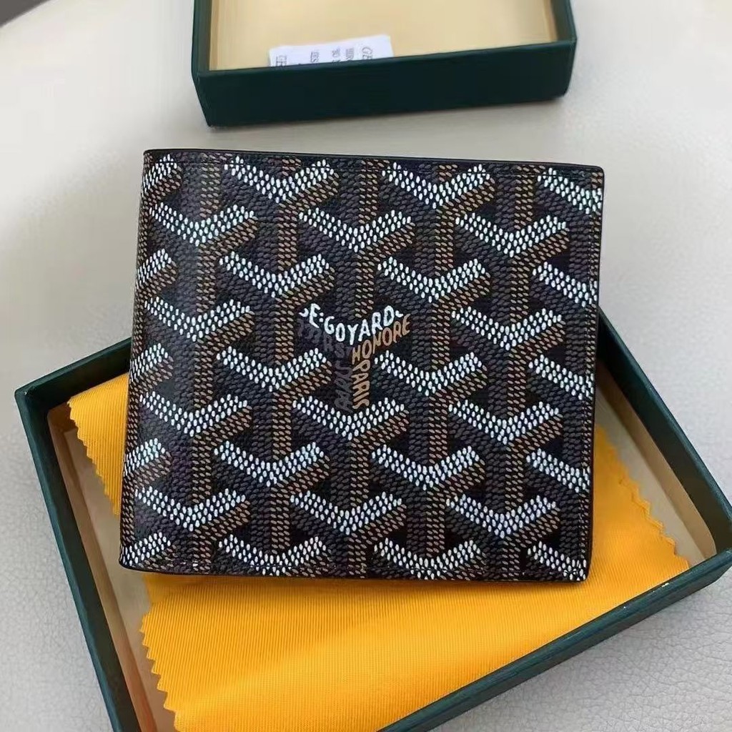 Mới Goyard Túi Ngắn Đa Năng Nửa Gấp Ví Mỏng Ví Kinh Doanh Thời Trang Goya Chó Răng Ví Readystock1001