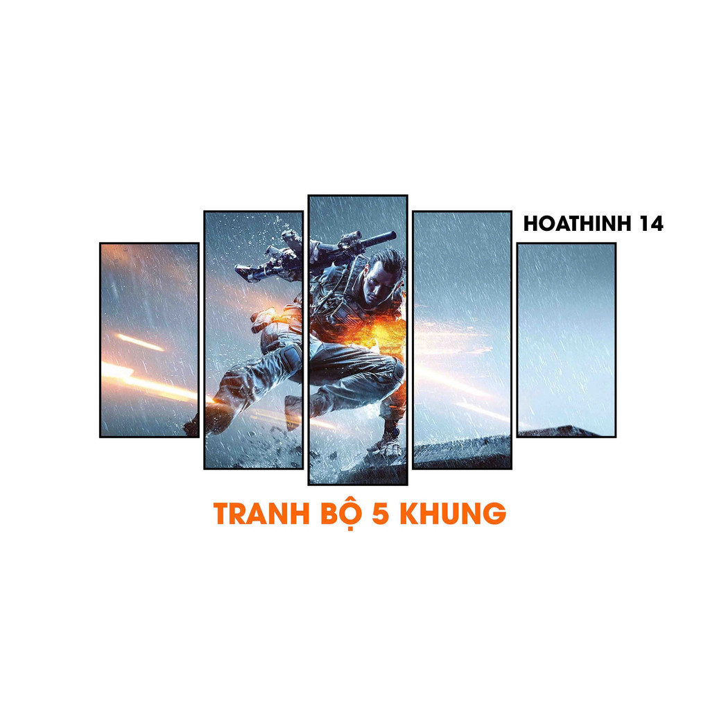 Bộ 5 tranh dán tường 3D HD League Game DC Gun Fighting War nhân vật game siêu sắc nét có keo dán sẵn