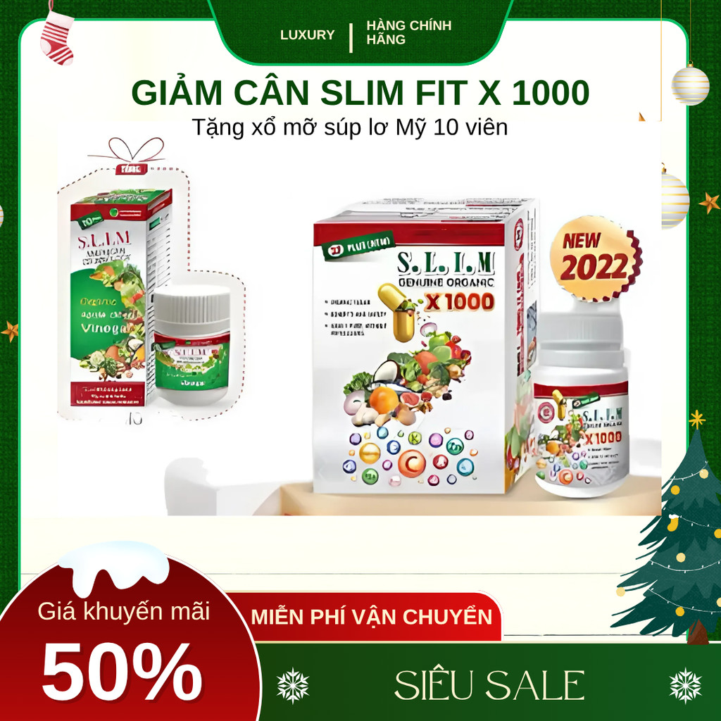 [ Tặng xổ mỡ]Giảm cân nâng mông Slim and fit x1000,giảm cân  slimfit Phương Lan Phạm mẫu mới 1 hộp 3