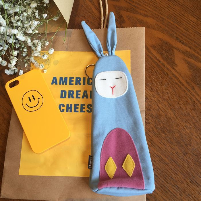 TQ~Korean Harajuku cartoon animal canvas pencil case, creative fabric cute and fresh soft girl stude