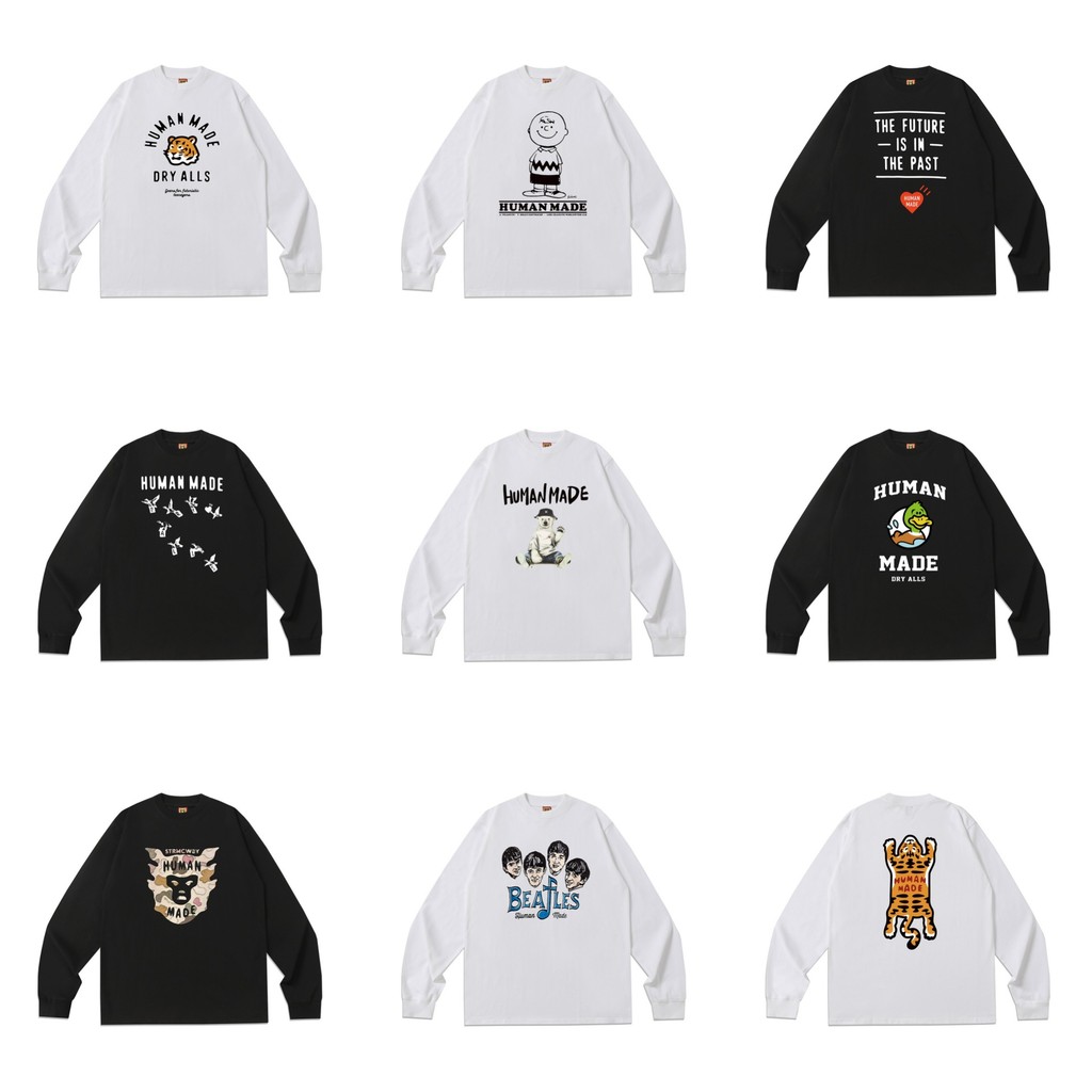 WPJS human Spot Goods Japanese Style HM Home Autumn and Winter Long Sleeve T Loose-fitting casual co