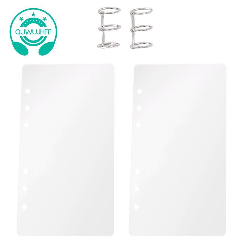 A6 Notebook Cover 6-Ring Clear Acrylic A6 Binder Planner Budget Binder Loose Leaf Folders Supplies
