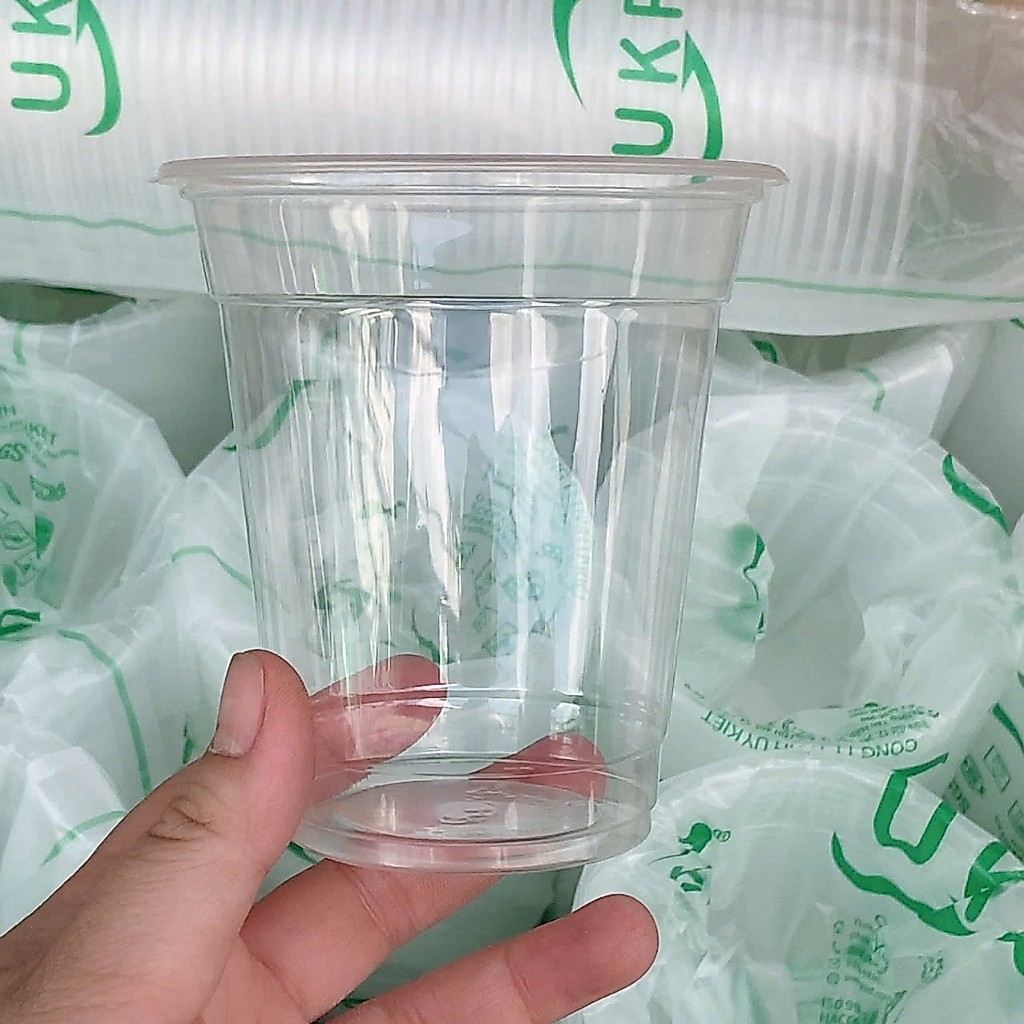 Combo 100 Ly Nhựa UKP PP Có Nắp Đủ Size (360ml - 700ml) Đựng Cafe, Trà Sữa