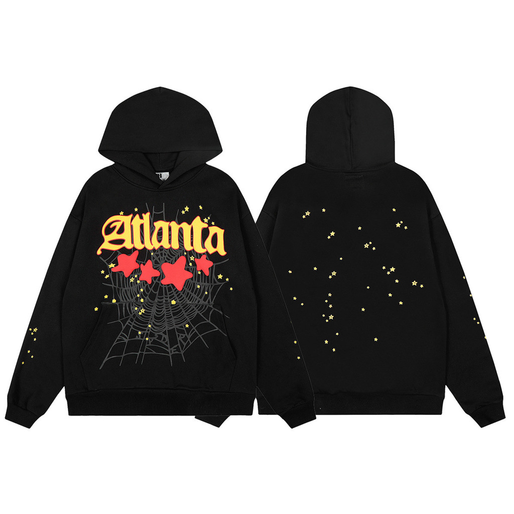 Q4RL Sp5der Spider Web Print Lettering Atlanta Hoodie and Sweatpants Set