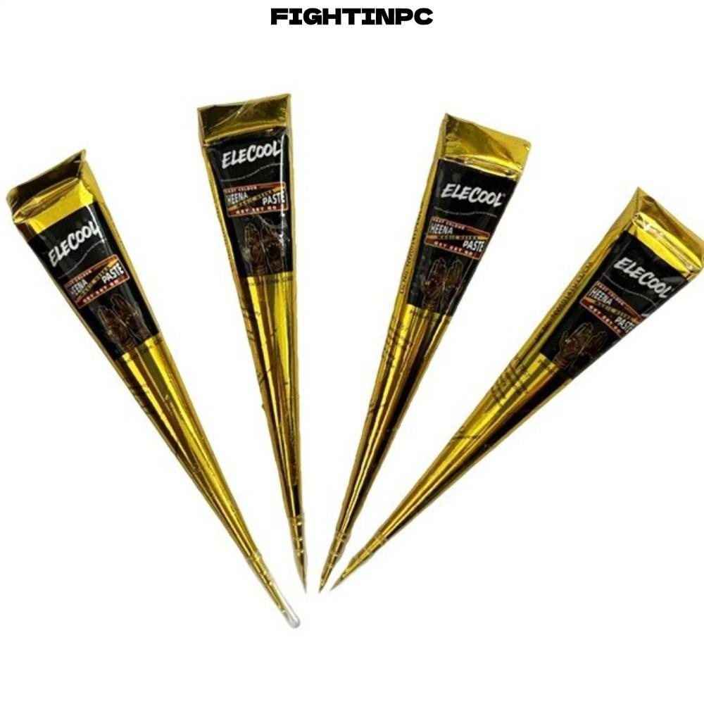 FIGHTINPC Henna Tattoo Cream, Nâu Đen Dễ Sử Dụng Henna Paste Cone, Kem Henna Kem Henna Màu Nâu Tạm T