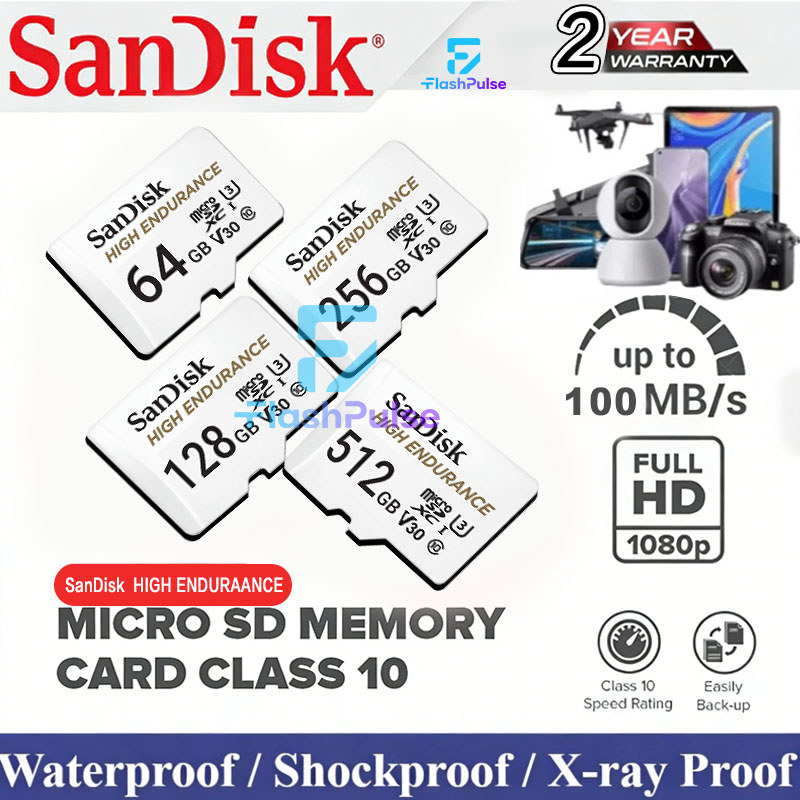 Thẻ nhớ MicroSDXC Sandisk High Endurance 32GB / 64GB / 128GB / 256GB 100MB/s Bảo hành 2 năm