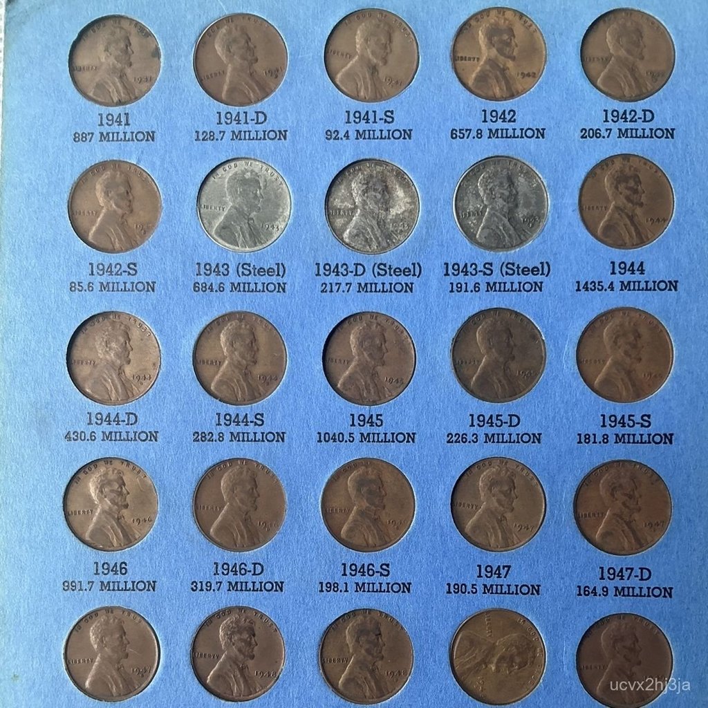 Tiền xu Mỹ 1 Cent Lincoln từ năm 1940 hàng chuẩn authentic lưu thông sưu tầm ngoại tệ giá tốt hot