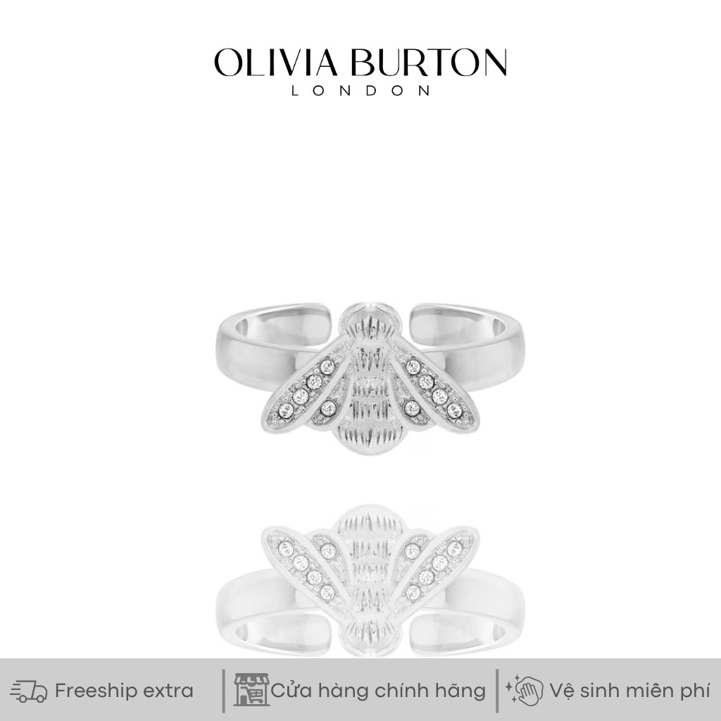 Nhẫn Olivia Burton Glitter Bee màu bạc