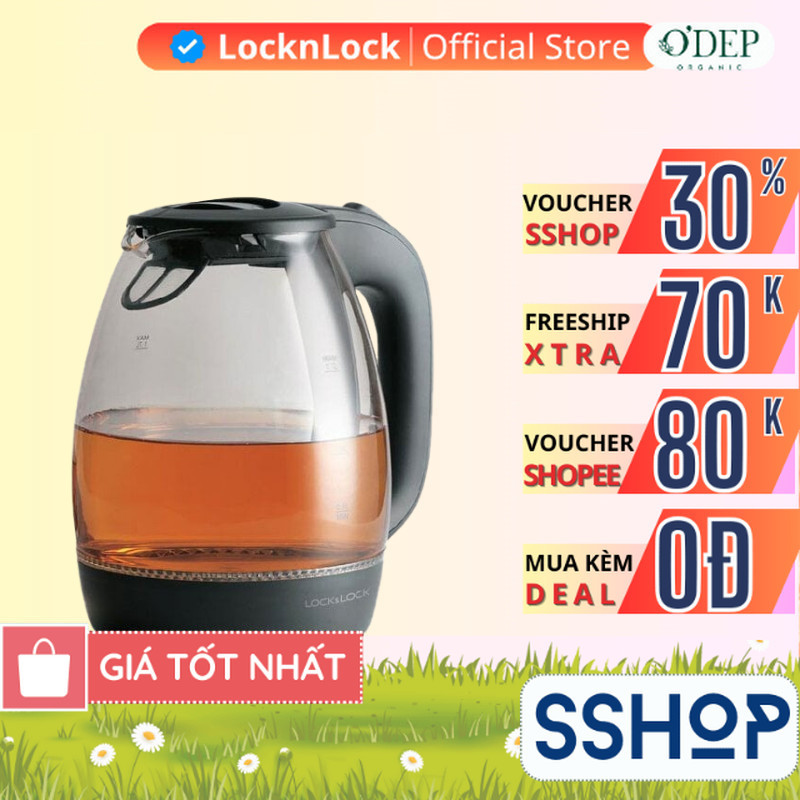 Ấm đun nước siêu tốc LocknLock 1.7L 1850W - Chính hãng  EJK432