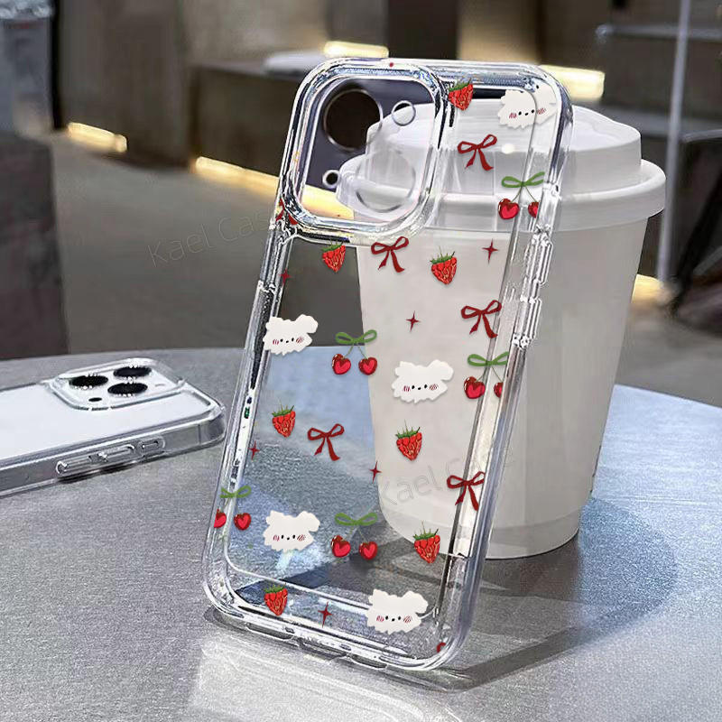 Ốp điện thoại hình trái tim cô gái thời trang dễ thương Strawberry Puppy Thích hợp cho iPhone XS 15P