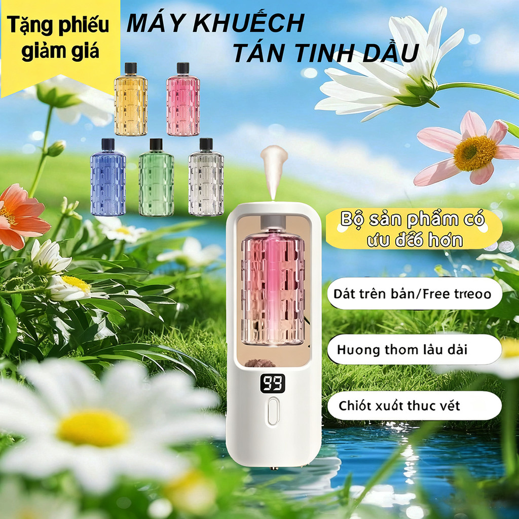 Máy xông tinh dầu tự động, Máy tạo độ ẩm, Máy khuếch tán tinh dầu – 5 chế độ hoạt động