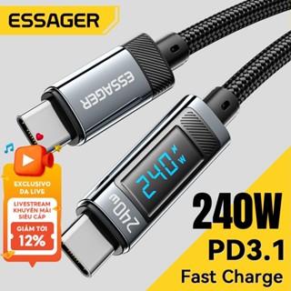 Essager 240W PD3.1 Cáp Sạc Siêu Nhanh USB-C Sang Type-C Cho iPhone16 15 Cho Xiaomi Cho Samsung S23 Cho Huawei Cho MacBook