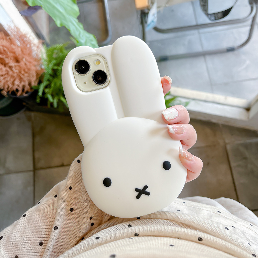 Thích hợp cho Apple 16promax Big Head Miffy Rabbit Phone Case iPhone16 / 15 / 14 / 13pro Fun Cute