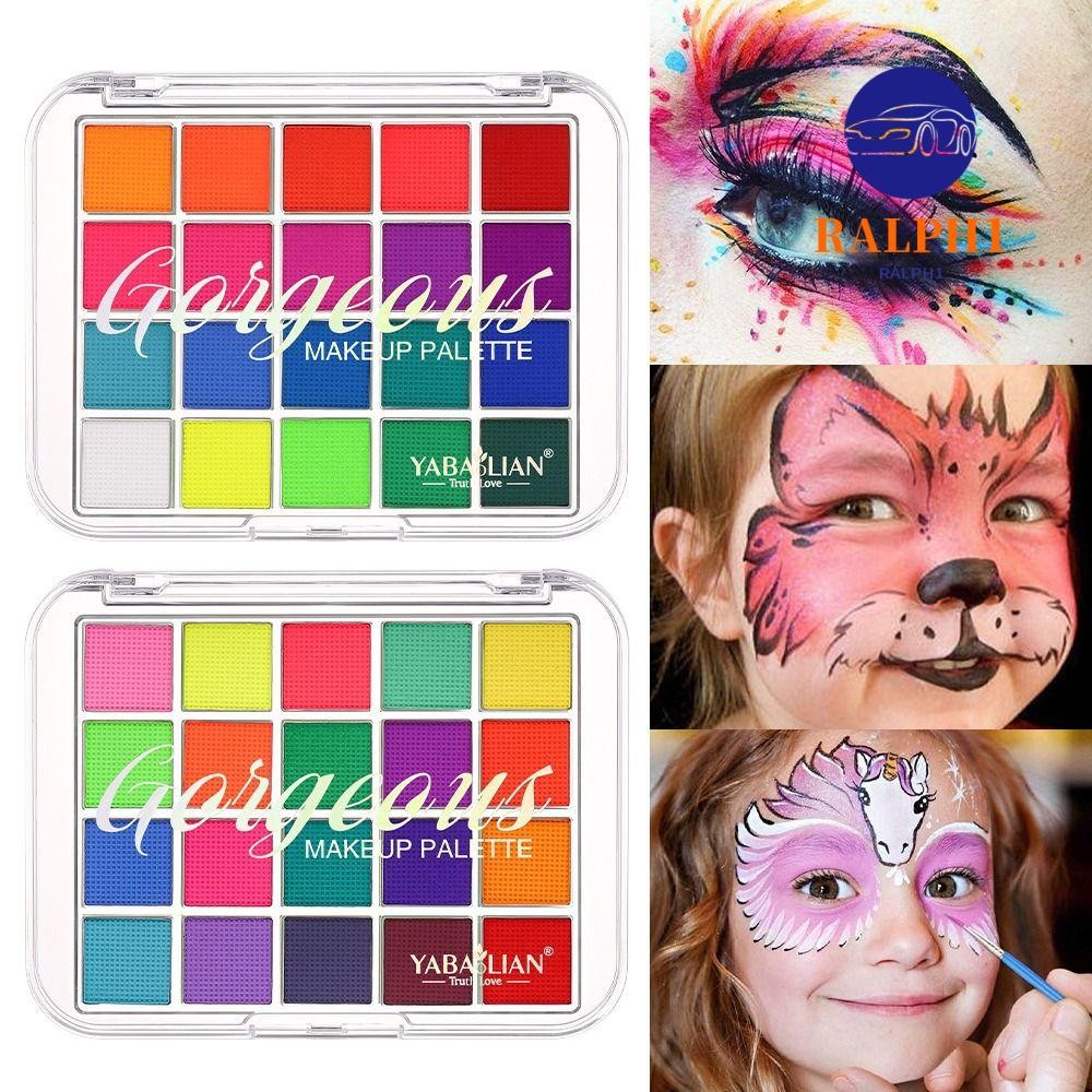 RALPH1 Face Painting Palette, Eye Makeup Art Palette 20 Màu Face Paint Pigment, Face Color Painting 
