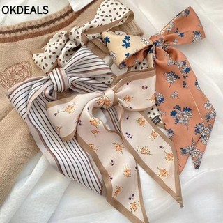 OKDEALS - 1/4 Chiếc Khăn Lụa Skinny, Phụ Kiện Tóc Retro Hoa Cho Nữ Mùa Xuân