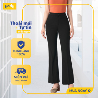  [SALE ĐG] Quần âu nữ YODY ống loe, lưng cao tôn dáng, chất co giãn, thoải mái QAN7036