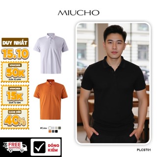 Áo polo nam trơn form vừa PLCST01 vải cá sấu poly cổ trụ thoáng mát Miucho Iconic