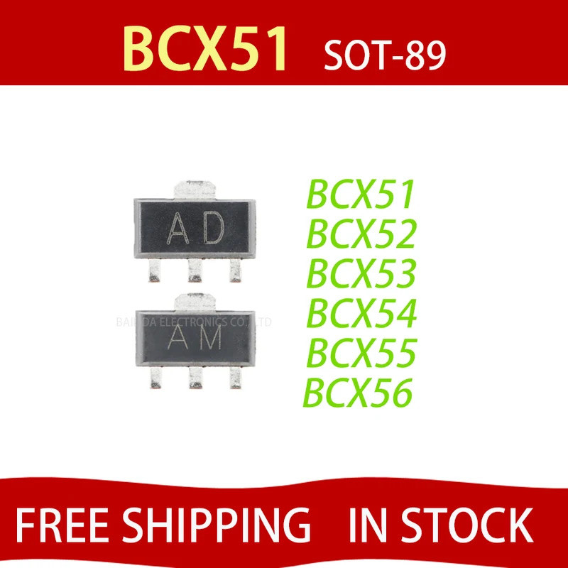 5 Cái BXC51 BXC52 BXC53 BXC54 BXC55 BXC56 MarkingAD AM AL BD BM BL SOT89 SMD Transistor